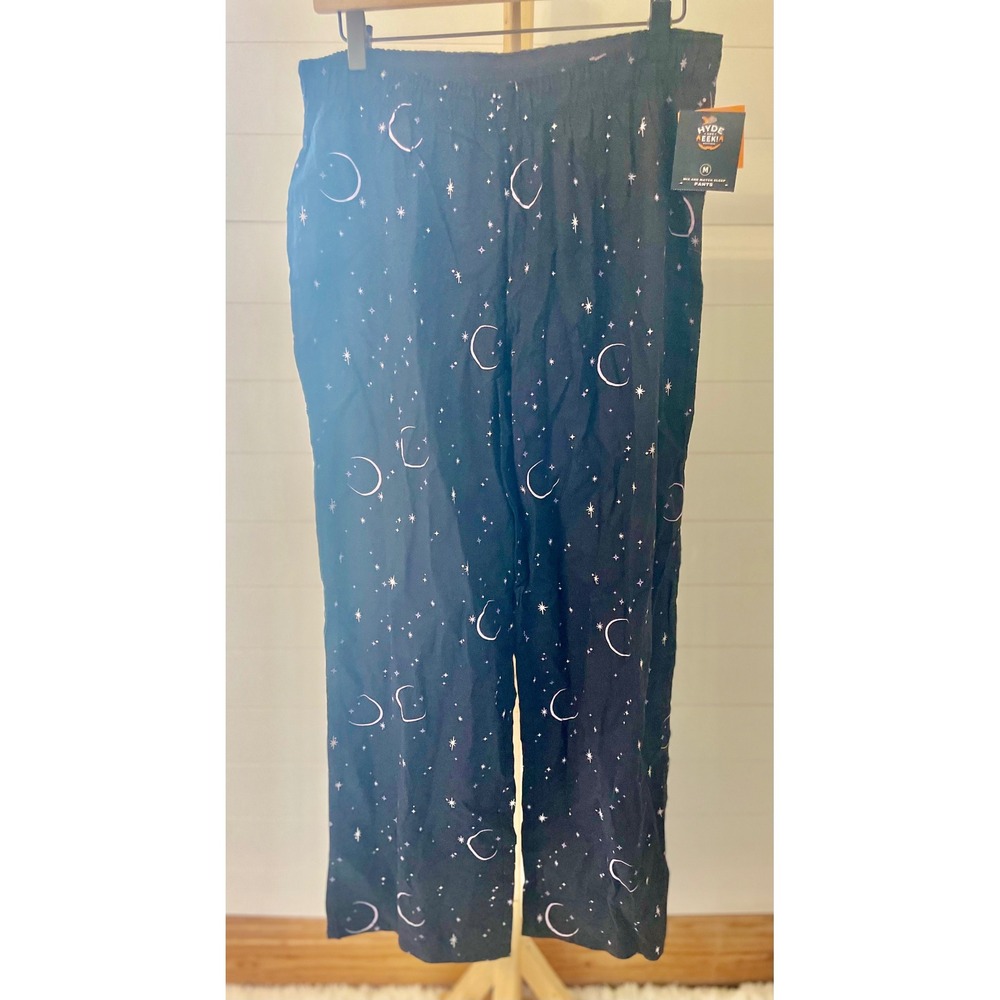 Hyde‎ Eek Sleep Pants Women's Size Medium Black Celestial Moon Stars Pajamas